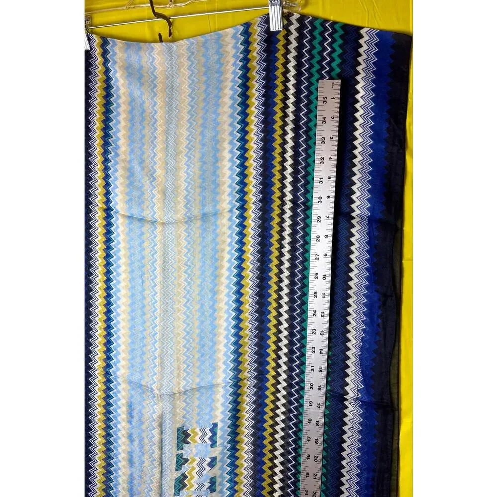 NWT - Missoni Italian Chevron Scarf/Shawl - Blue & Yellow (25x80) - Picture 12 of 15